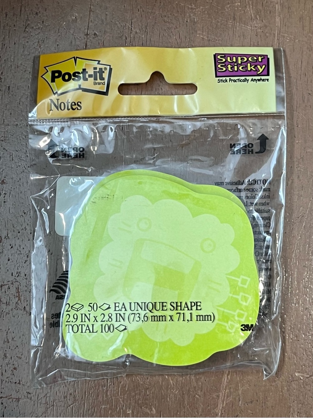Lime Green Monster Shape Post-It Notes - BNIP